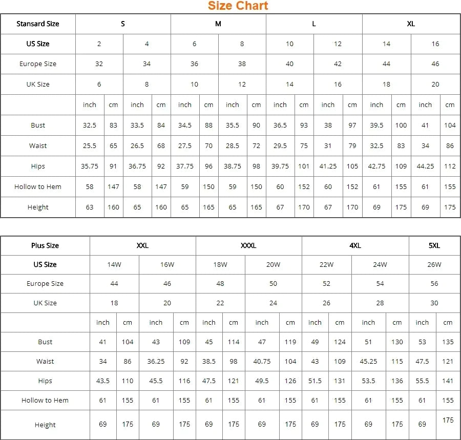 Size chart for blush pink strapless rosette tea-length dress