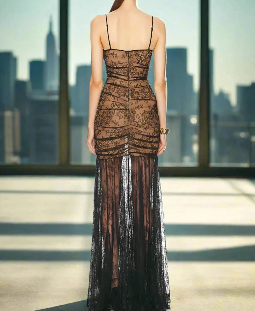 Long black Lace Dress