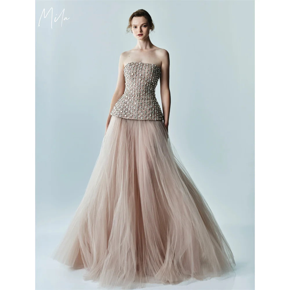 Crystal Peplum Tulle Two-Piece Ball Gown